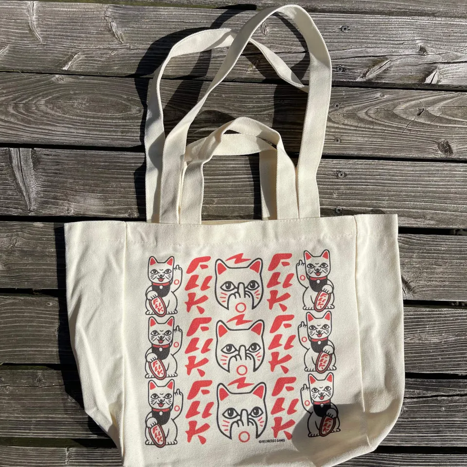 heldbergs-tote-bags-maneki-neko-stoffbeutel-32x33cm-fuck-you image 1