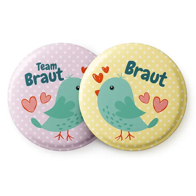 spielehelden-jga-frauen-vogelhochzeit-buttons-12er-set-56mm image 1