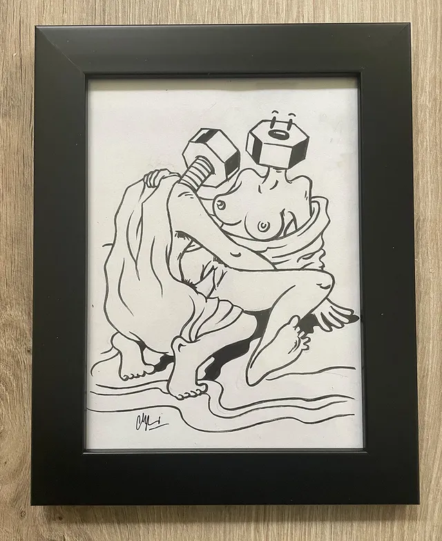 heldbergs-original-kunst-love-hotel-manager-schraube-vs-mutter-a5 image 1