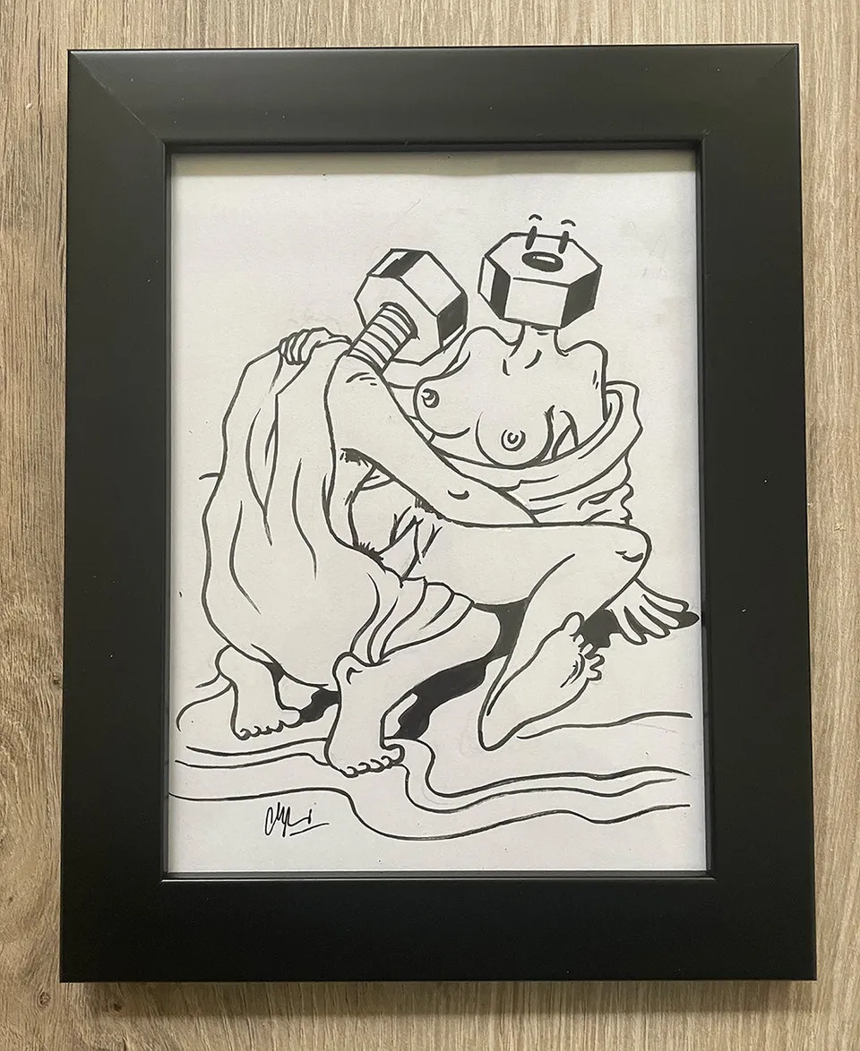heldbergs-original-kunst-love-hotel-manager-schraube-vs-mutter-a5 image 1