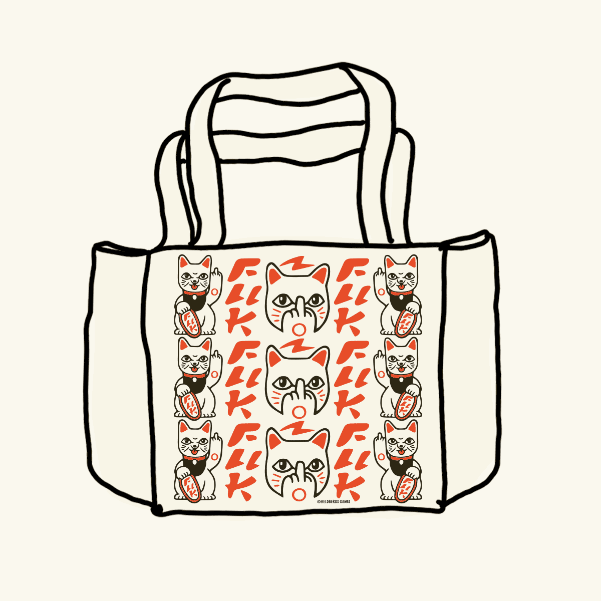 heldbergs-tote-bags-maneki-neko-stoffbeutel-32x33cm-fuck-you image 3