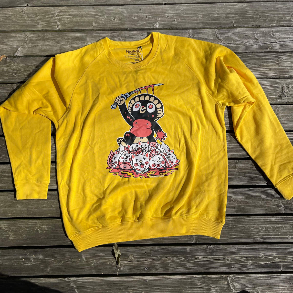 heldbergs-killer-tanuki-sweatshirt-schwarz-xl-bio-baumwolle image 2