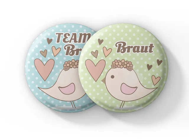 spielehelden-jga-frauen-buttons-vogelhochzeit-12er-set-rund image 1