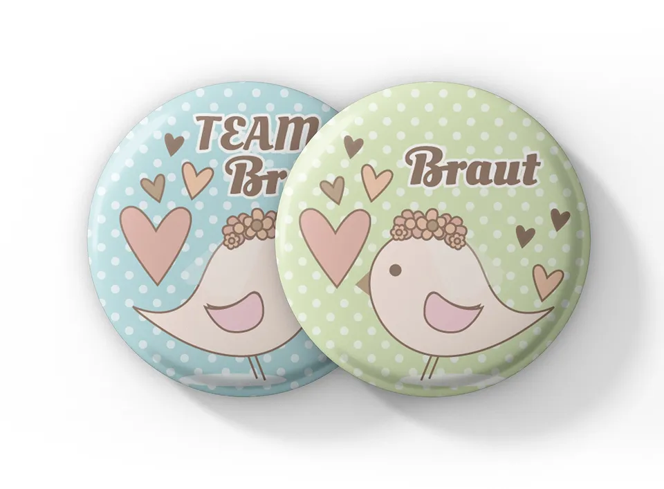 spielehelden-jga-frauen-buttons-vogelhochzeit-12er-set-rund image 1