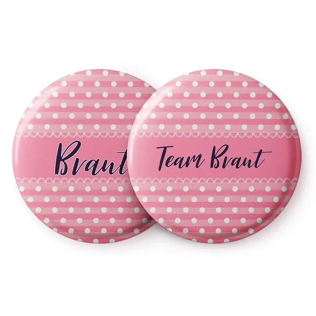 spielehelden-jga-frauen-buttons-pink-12er-set-braut-team-braut image 1
