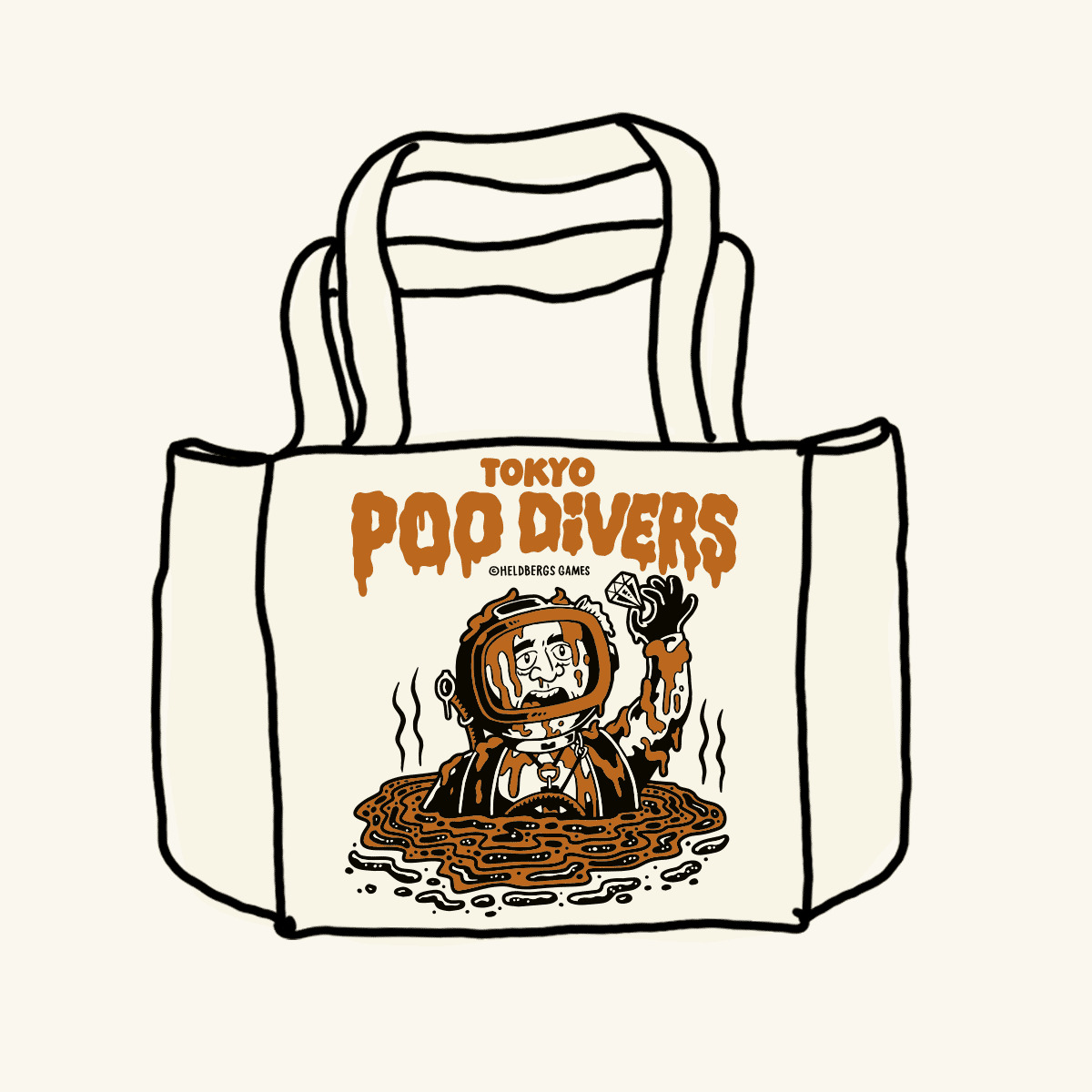 heldbergs-tokyo-poo-divers-tote-bag-stoffbeutel-baumwolle image 3