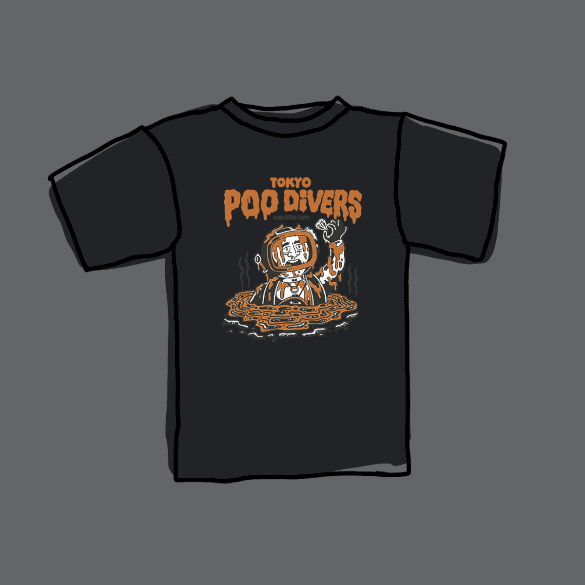 heldbergs-tokyo-poo-divers-t-shirt-bio-baumwolle-schwarz image 4