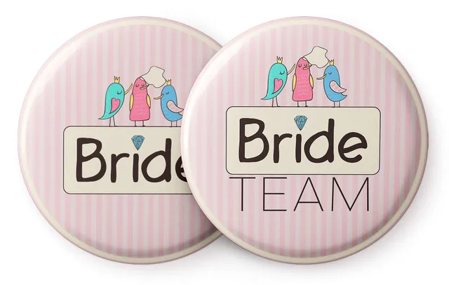 spielehelden-jga-frauen-vogelhochzeit-buttons-rosa-12er-set-56mm image 1