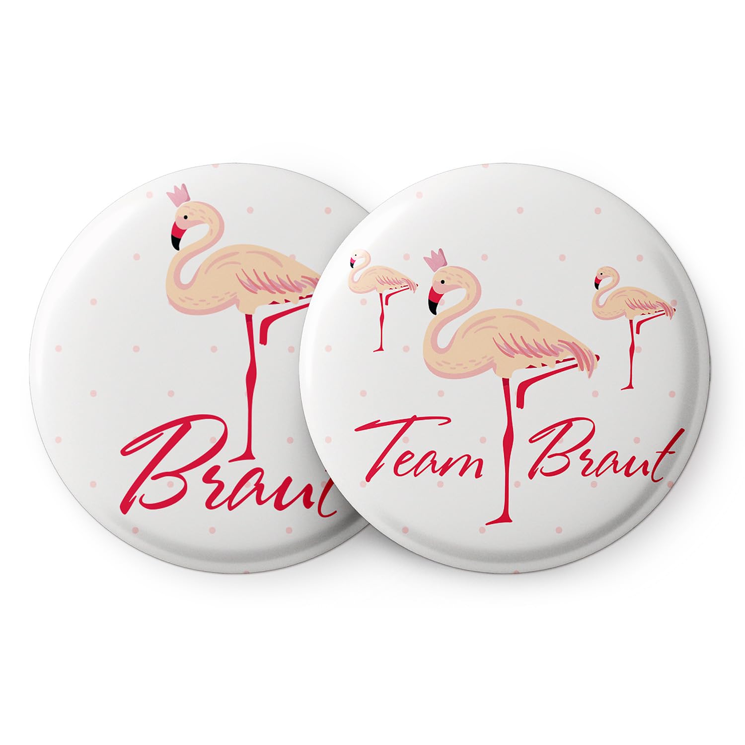spielehelden-jga-frauen-12er-buttons-flamingo-braut-team-braut image 1
