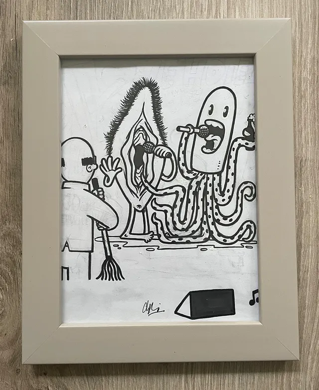heldbergs-love-hotel-manager-karaoke-originalzeichnung-a5-einzeln image 1