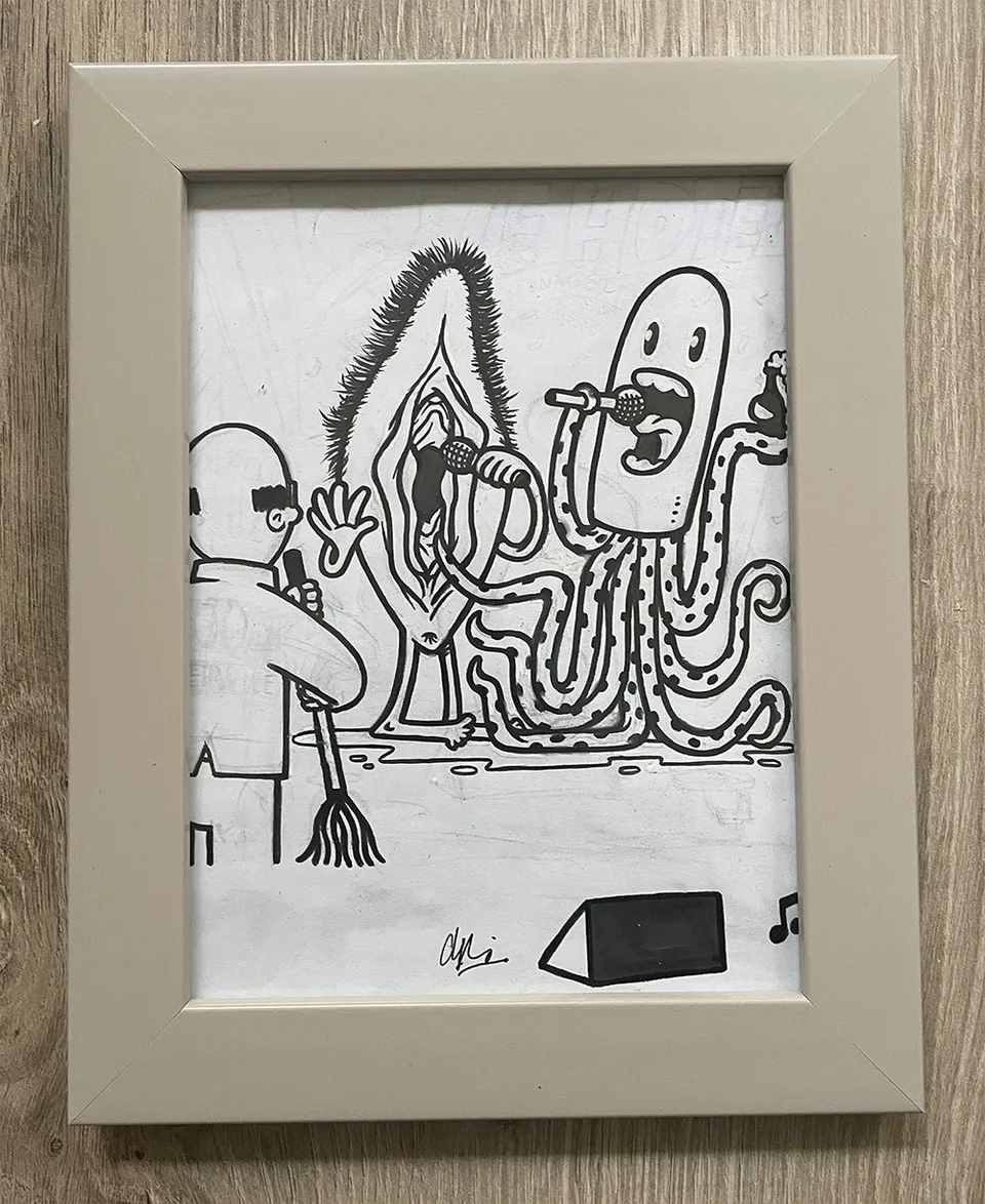 heldbergs-love-hotel-manager-karaoke-originalzeichnung-a5-einzeln image 1