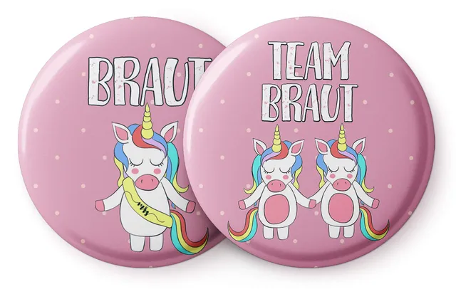 spielehelden-jga-frauen-einhorn-buttons-set-12er-56mm image 1