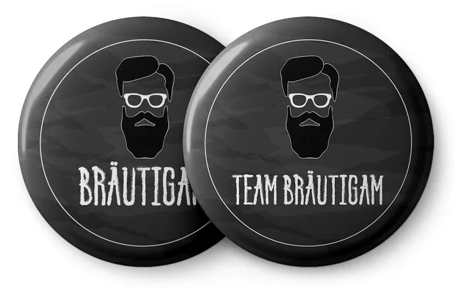 spielehelden-jga-m-nner-buttons-set-br-utigam-12-st-ck-56mm image 1